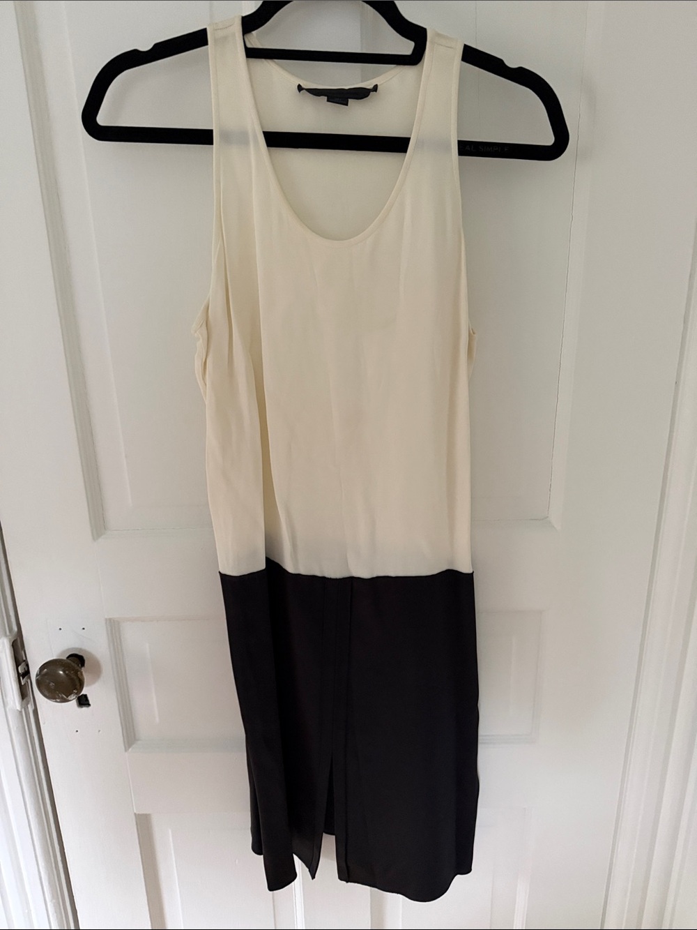 Alexander Wang Two-Tone Cream and Black Midi Dress